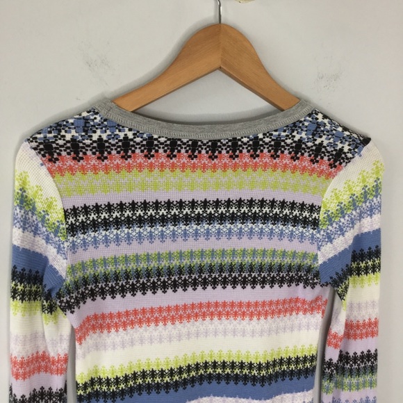 Splendid Thermal patterned long sleeve scoop neck fair isle thermal - Picture 4 of 8